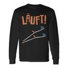 Läuft Krückück [German Language] Black S Langarmshirts